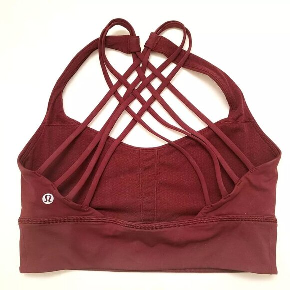 Womens 8 Lululemon Burgundy Maroon Yoga Sports Bra LW2BB3S Free To Be Wild? - Picture 2 of 3